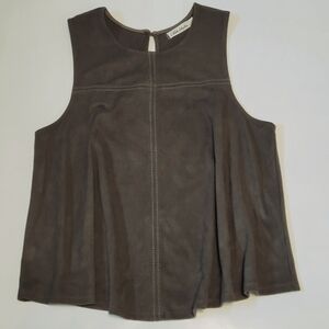 Olive green faux suede tank